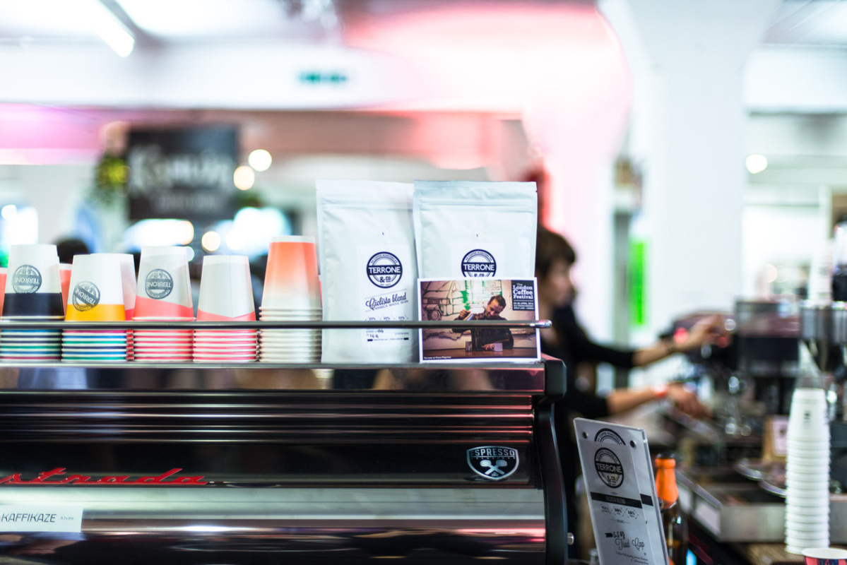 Busy cafe showcasing Terrone & co coffee
