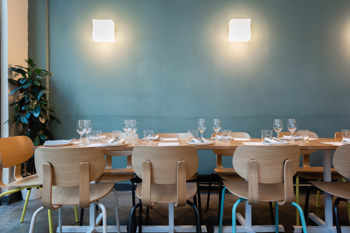 Bright restaurant at Netil House in London Fields, Hackney