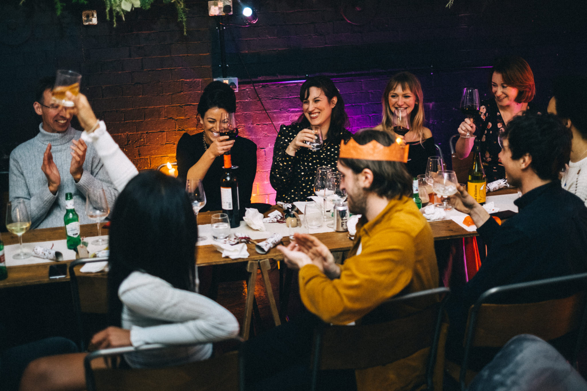 The Eat Work Art team celebrating Christmas at Hackney Downs Studios