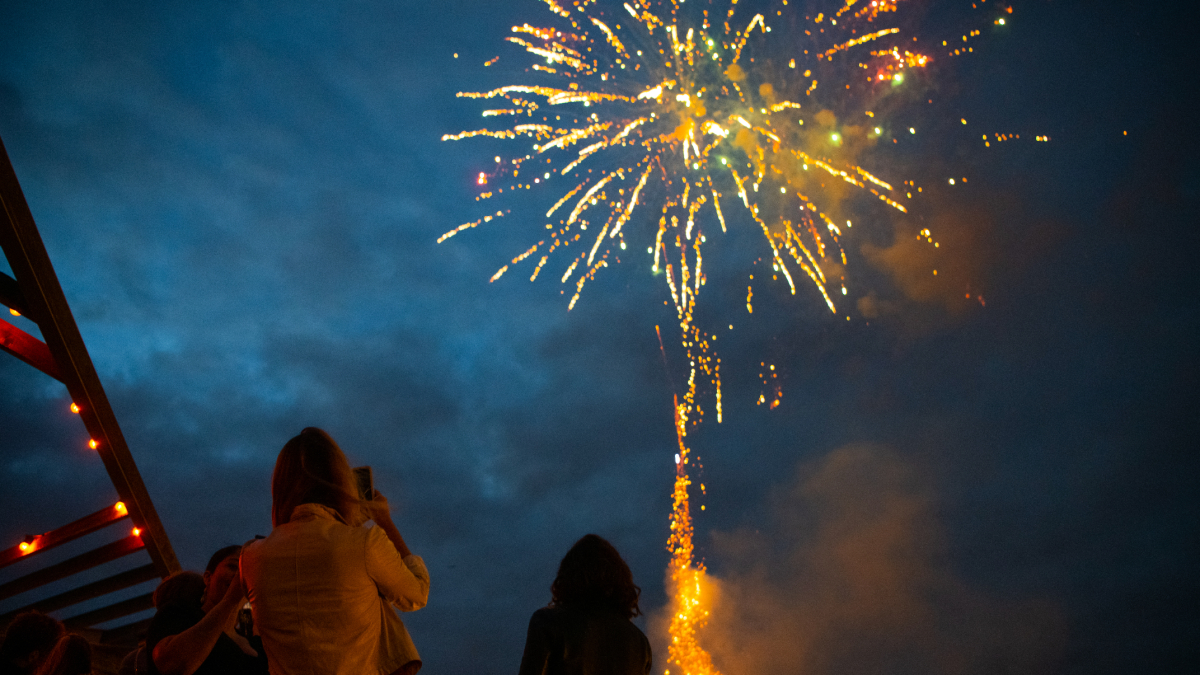 Fireworks display at Netil House