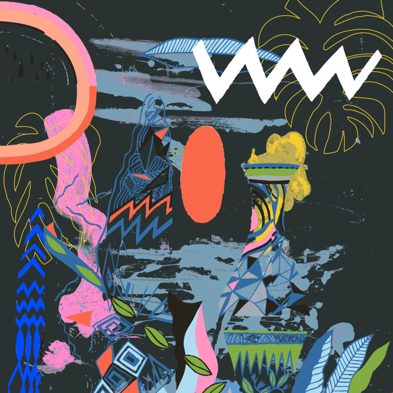 Spells in Space - Adam Bartlett's Mixed Media artwork to accompany Eat Work Art's Music Monthly playlist.