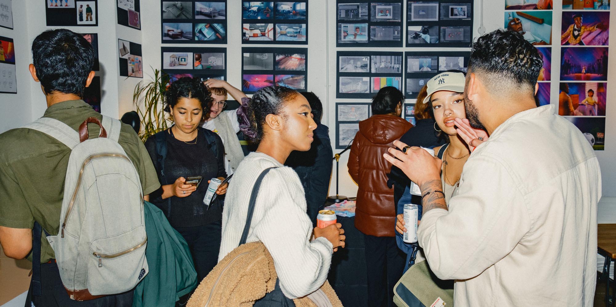 Creative community gathering at an Eat Work Art event with artists and residents in conversation