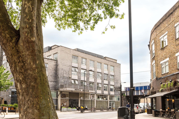 Exterior of Netil House in Westgate Street, Hackney, under morning light