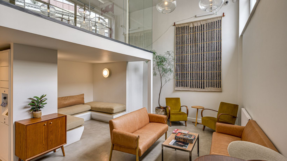 Inside the newly reimagined foyers at Hackney Downs Studios and Netil House